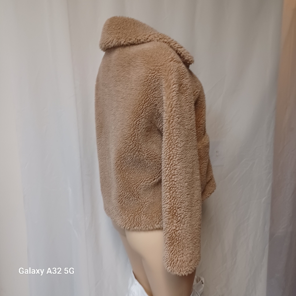 Zara Tan Sherpa Jacket Size S - Picture 6 of 10